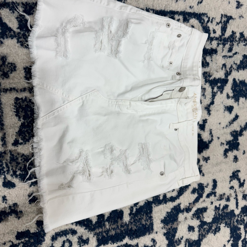 White Distressed Women's Shorts